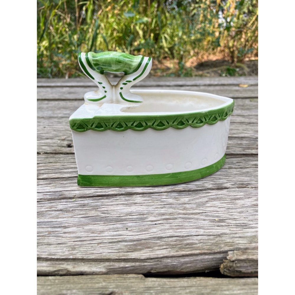 Vintage 1960s Ceramic SAD Iron Planter Vase floral - Picture 5 of 16